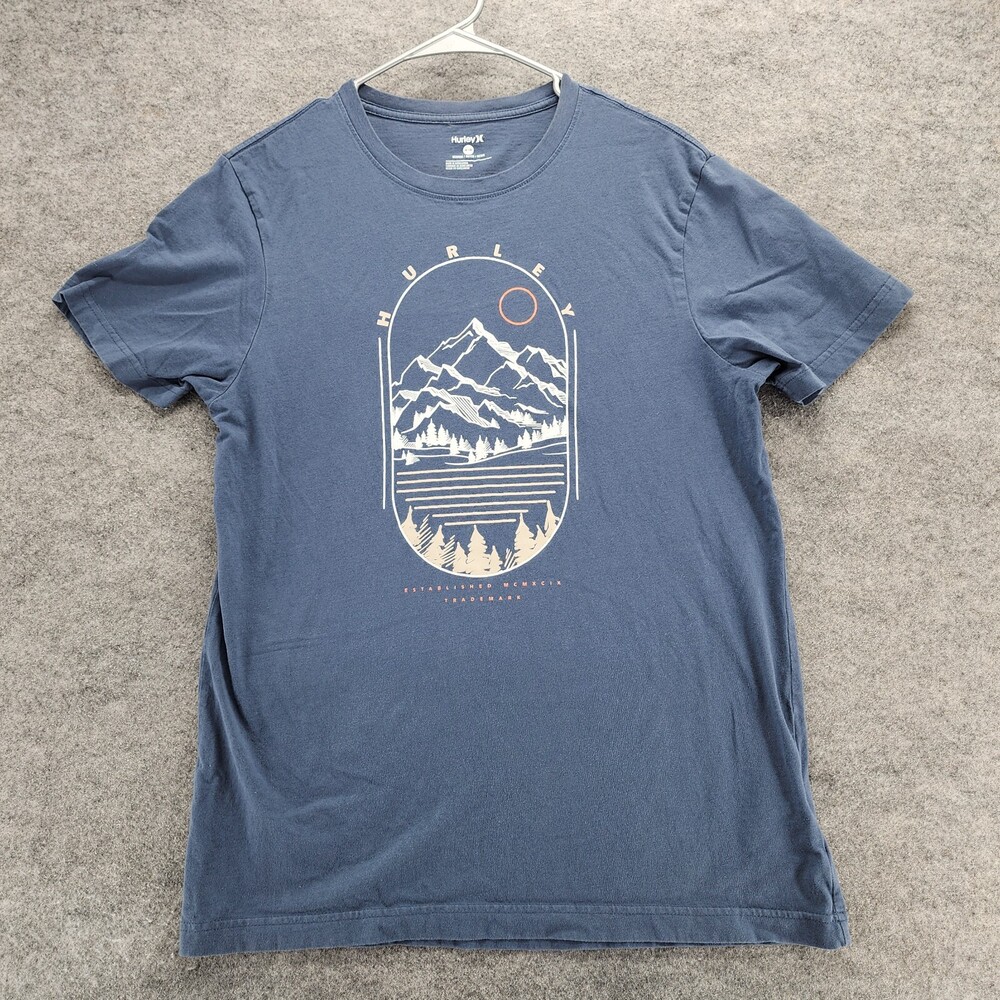 Hurley Shirt Mens Medium Blue Short Sleeve Logo
